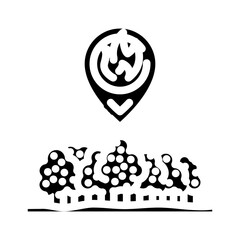 Obraz premium location forest fire glyph icon vector. location forest fire sign. isolated symbol illustration