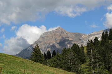 View Of A Mountain Peak In Summer