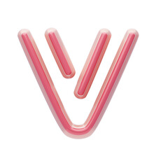 3D Colorful Puzzle Piece Letter V. 3D Icon