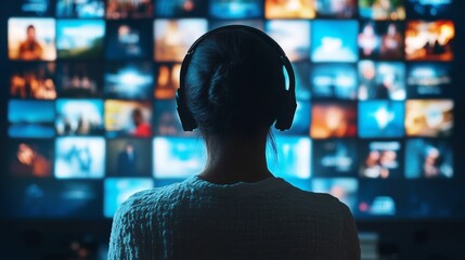 A seamless streaming technology interface, showing movies available for streaming on different devices