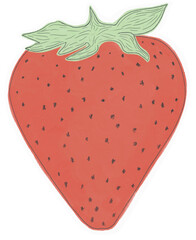 strawberry illustration in PNG format with transparent background. Clip art for design with a whimsical and enchanting theme.	