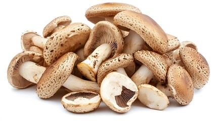 Obraz premium Pile of Agaricus blazei mushroom isolated on white background.