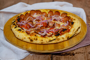 Rustic artisanal pizza in a cozy atmosphere