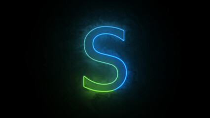 Naklejka premium glowing alphabet S.