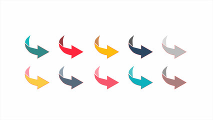 Arrows icon set. Arrow collection vector illustration. Colorful arrow symbols.