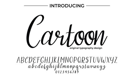 Cartoon Font Stylish brush painted an uppercase vector letters, alphabet, typeface
