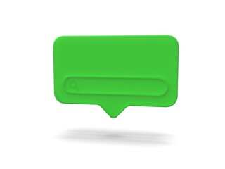 green search icon on a white background, 3d render