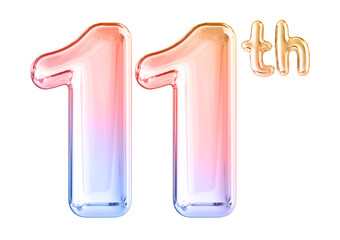 11th Anniversary Gradient Number 3D Illustration