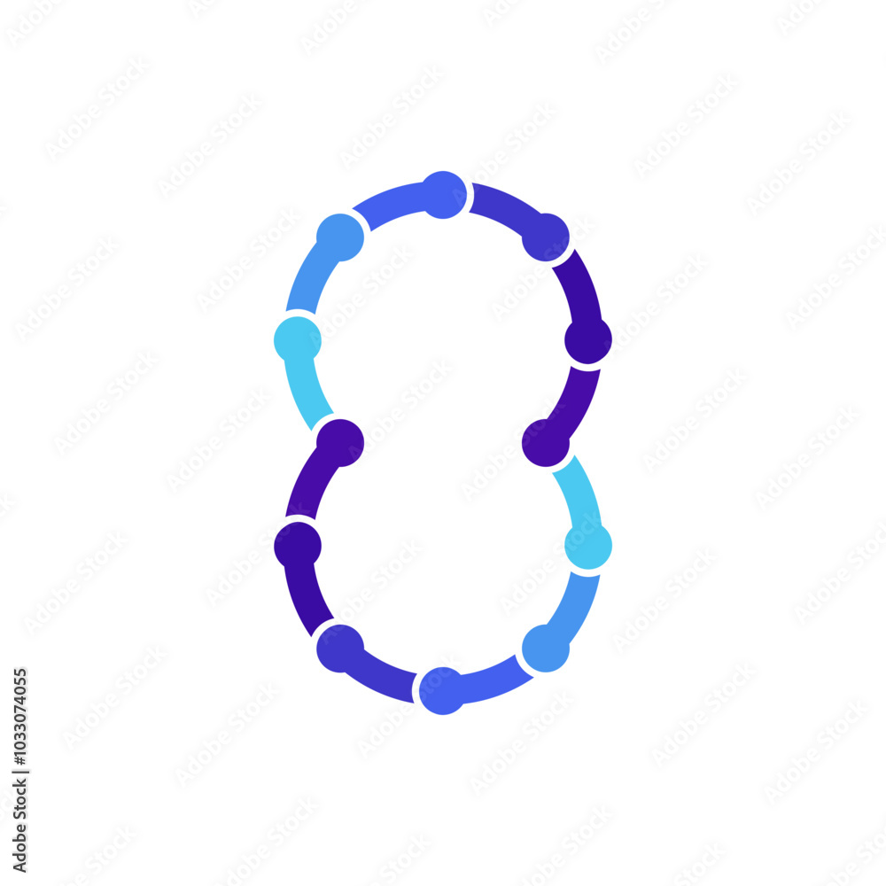 Poster monogram 8. number 8. number 8 design logo. monogram letter mark 8 logo design. monogram design vect