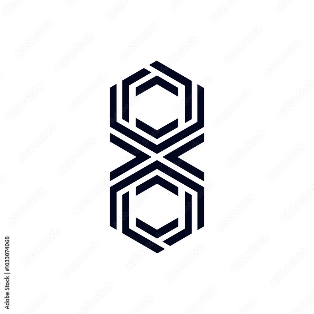Poster monogram 8. number 8. number 8 design logo. monogram letter mark 8 logo design. monogram design vect