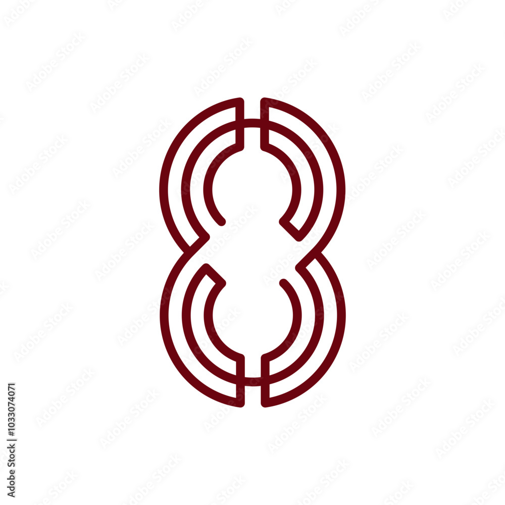 Poster monogram 8. number 8. number 8 design logo. monogram letter mark 8 logo design. monogram design vect