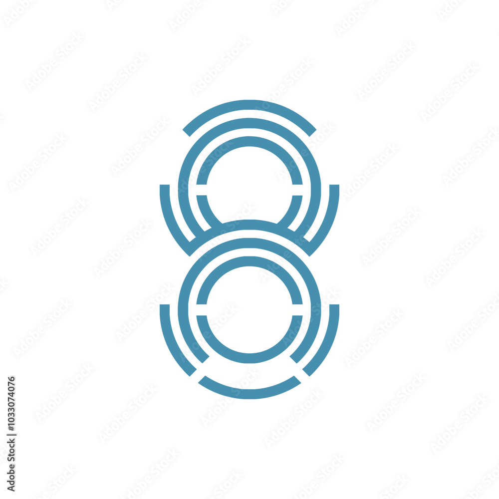Poster monogram 8. number 8. number 8 design logo. monogram letter mark 8 logo design. monogram design vect