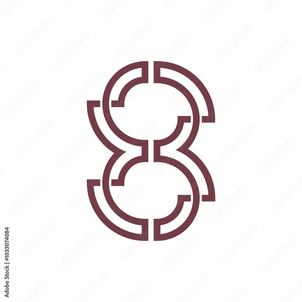 Poster monogram 8. number 8. number 8 design logo. monogram letter mark 8 logo design. monogram design vect