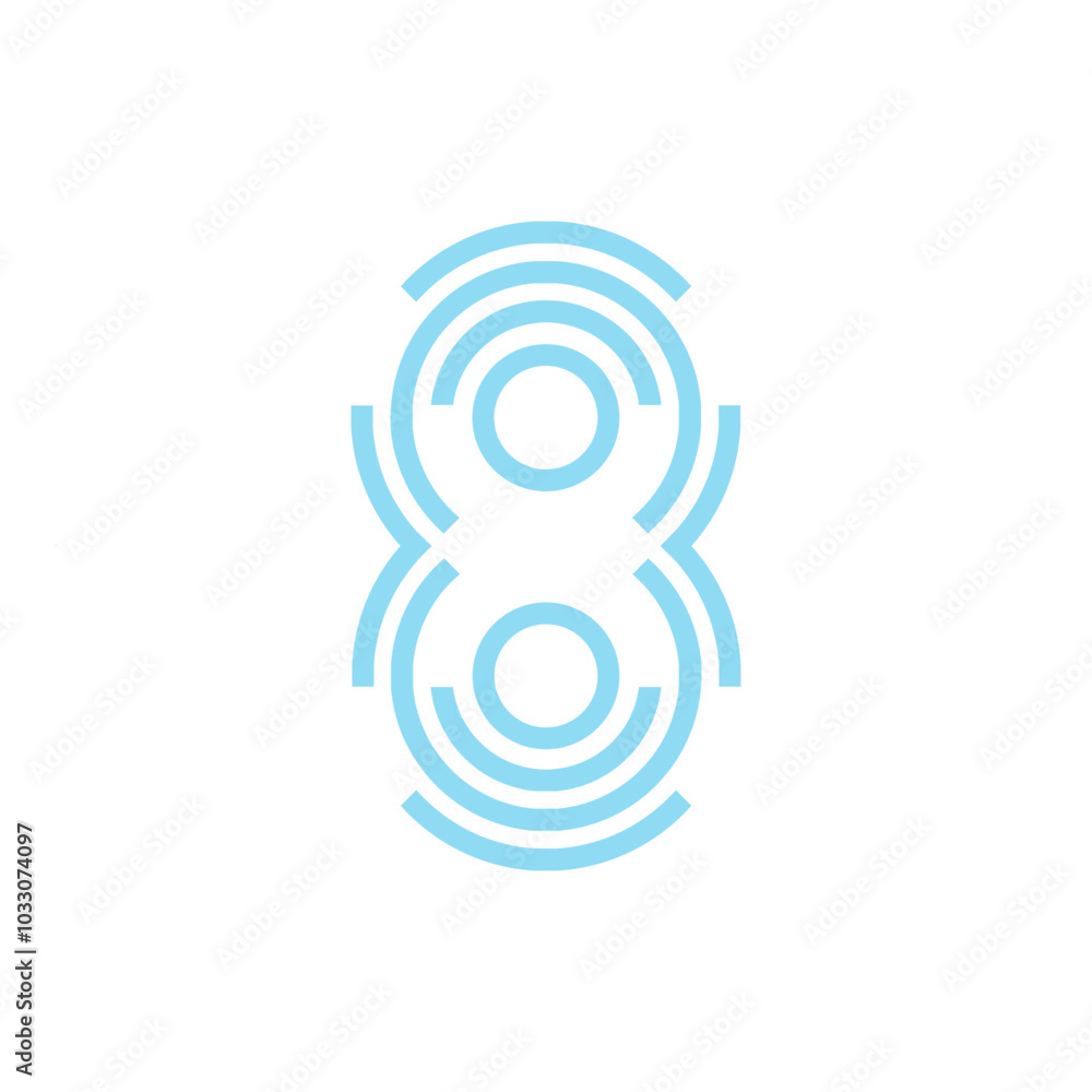 Poster monogram 8. number 8. number 8 design logo. monogram letter mark 8 logo design. monogram design vect
