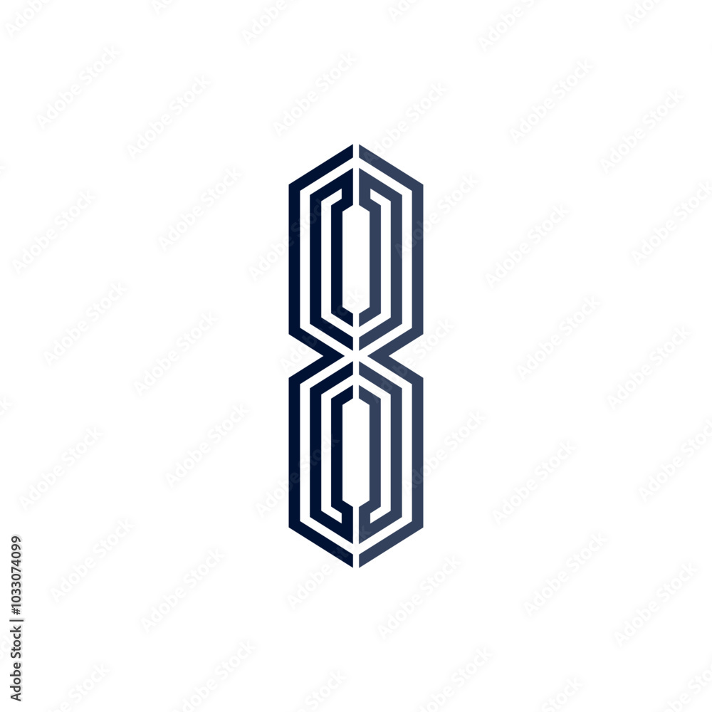 Poster monogram 8. number 8. number 8 design logo. monogram letter mark 8 logo design. monogram design vect
