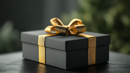 Stylish Gift Set of Graphite Boxes with Gold Ribbons for Holiday Season