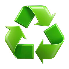 Green Recycling Symbol isolated on transparent background
