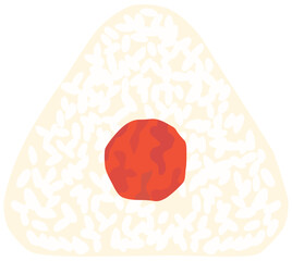 梅干しおにぎりのイラスト ベクター素材