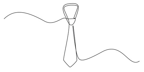 one continuous line drawing of work tie.one line drawing of office tie.single line vector illustration.isolated white background