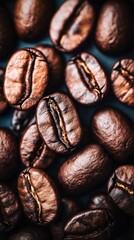 Obraz premium A close-up shot of roasted coffee beans.