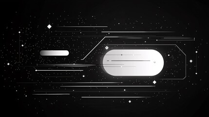 Futuristic Sci-Fi Rounded Square Frame with Bold Lines and Minimalistic Monochrome Design