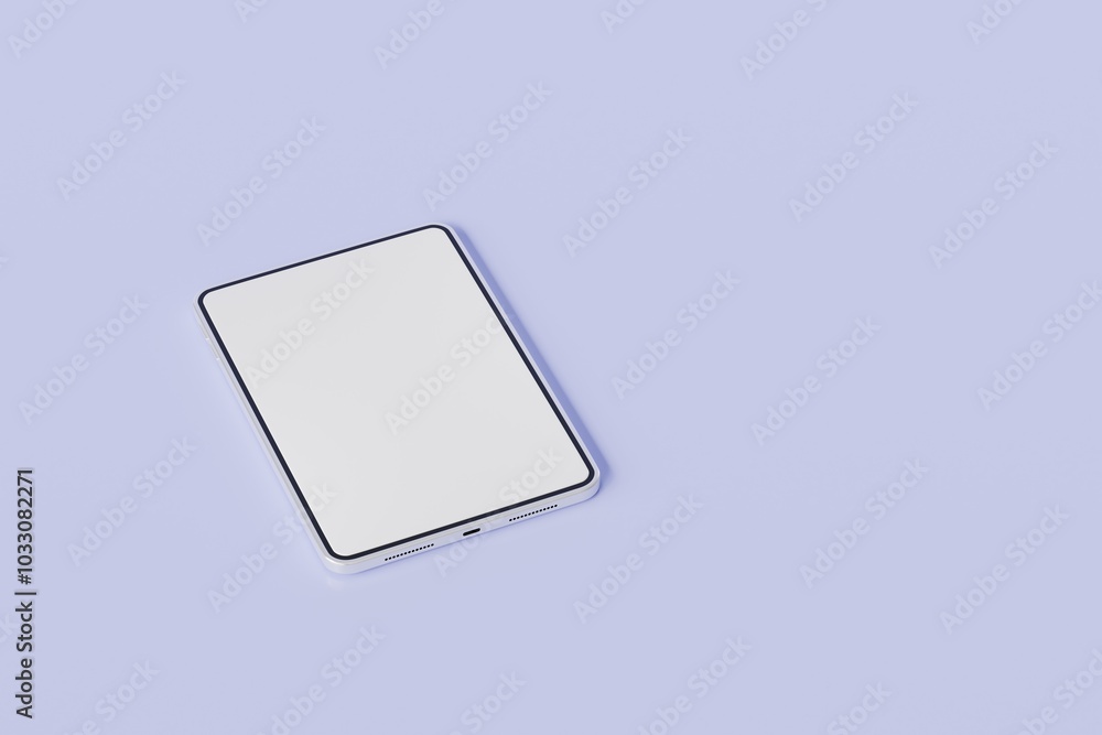 Poster 3d realistic tablet with blank white screen for mockup icon. minimal tablet computer empty screen ic