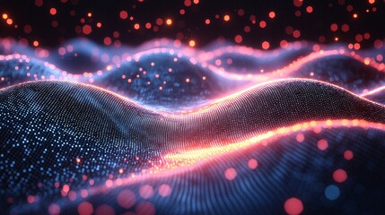 Illuminated Digital Code Network in 3D Grid Space