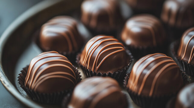 Delicious chocolate truffles displayed beautifully for National Chocolate Day celebration