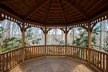 Gazebo With Stunning Forest View For Relaxation.