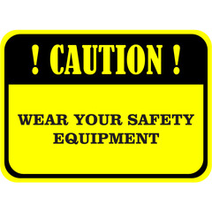 Safety equipment precautions sticker