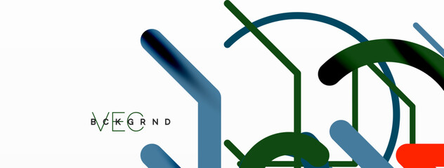 Abstract background. Circles and colorful round shape lines. Linear geometric minimal design