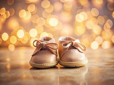 Expecting Joy: Bokeh Effect of Baby Shoes for Pregnancy Announcement