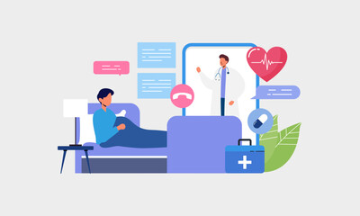 Telemedicine concept vector illustration. Doctor concept