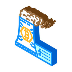 power consumption cryptocurrency mining isometric icon vector. power consumption cryptocurrency mining sign. isolated symbol illustration