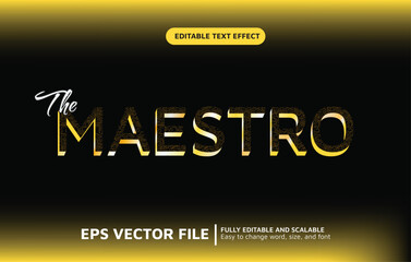 Editable Text Effect with Dark Yellow Style