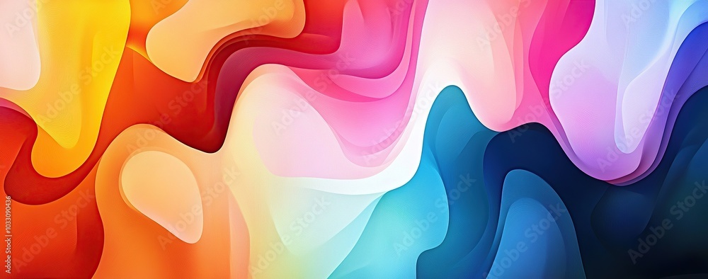 Poster abstract background with colorful shapes, curved lines