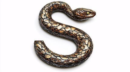 Fototapeta premium Slithering Snake with the Letter S for Educational Fun