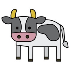 シンプルでかわいいホルスタイン牛のイラスト