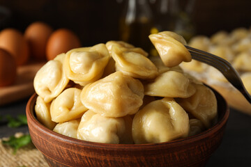 Dumplings, concept of tasty food, dough food