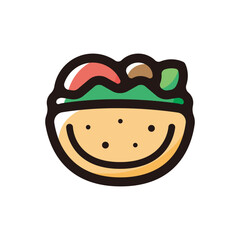 Pita sandwich outline icon for graphic design, apps and websites
