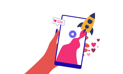 Viral video or video spreading virally on internet vector illustration