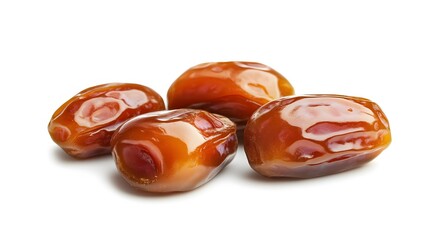 Sweet dried dates on white background. 