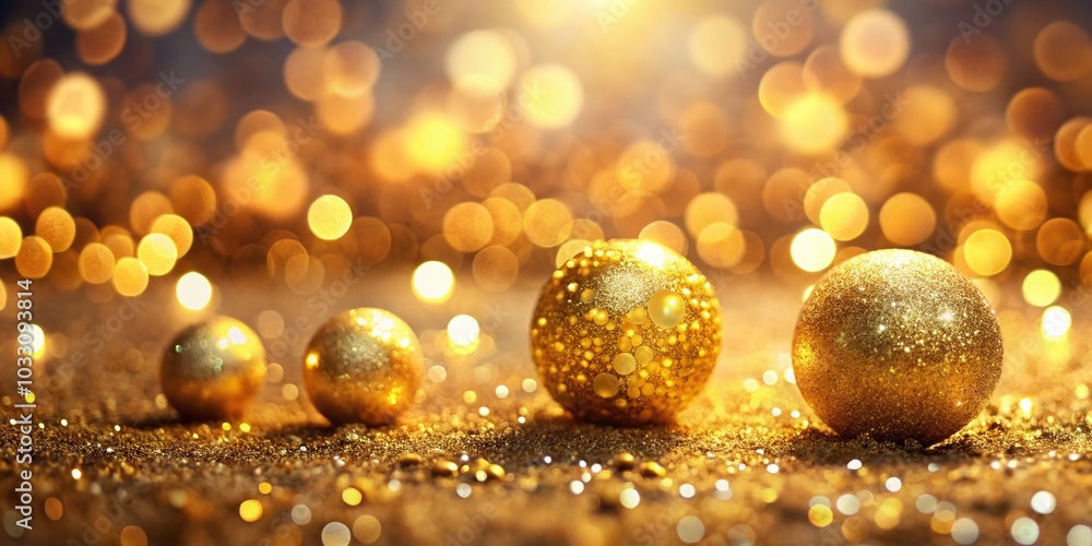 Poster golden glitter bokeh background for elegant design and event themes