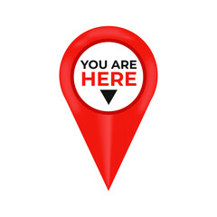 You are here street map GPS simple icon. Road GPS map here sign pin design, we are here location icon design	