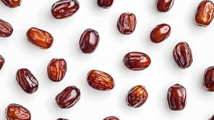 Sweet dried dates on white background. 