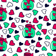 Seamless pattern for St Valentine's day for decoration, cards 