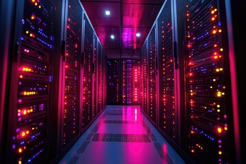 Data fortress: server room houses advanced technology, meticulously to maintain efficient workflows, safeguard critical information, playing crucial role in modern communication infrastructure.