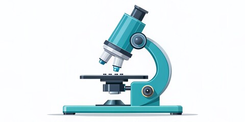 High-Quality Vector Illustration of a Microscope Isolated on White Background for Educational and Scientific Use