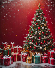 christmas tree with gifts