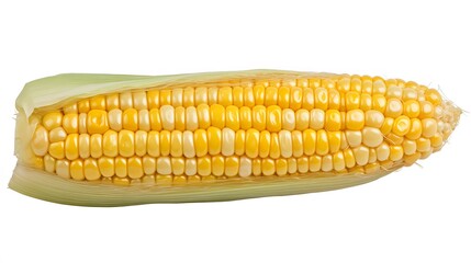 Single ear of corn isolated on white background. 